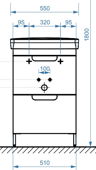 Изображение товара Тумба под умывальник Belux Мадейра Н 55-02 (1, белый глянцевый)