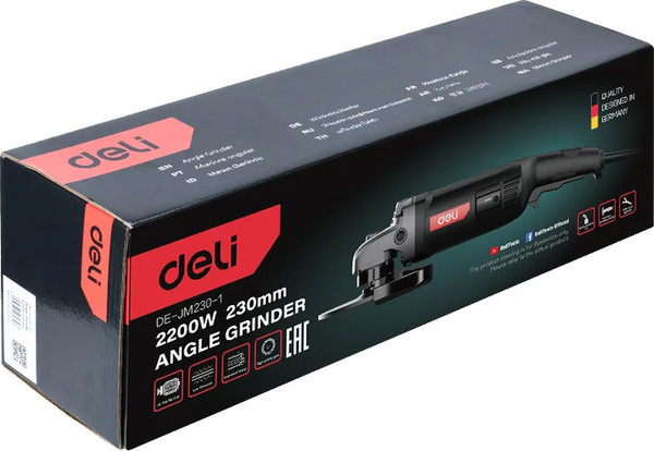 Изображение товара Профессиональная угловая шлифмашина Deli EDE-JM230-1E (черный)