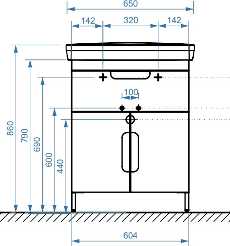 Изображение товара Тумба под умывальник Belux Мадейра Н 65-01 (1, белый глянцевый)