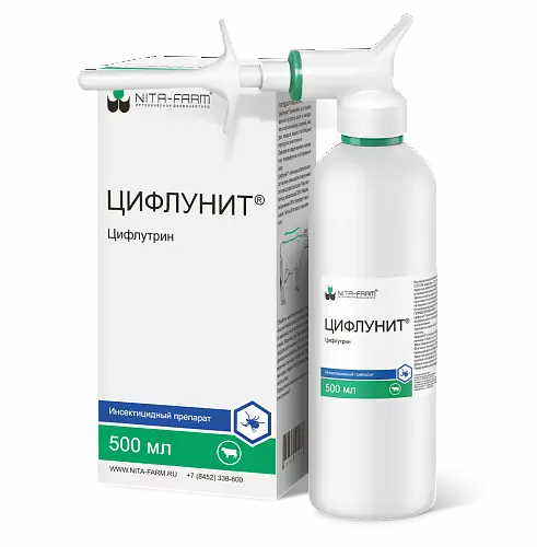 Изображение товара Спрей от блох Nita-Farm Цифлунит (500мл)