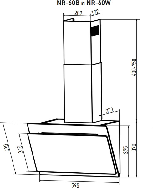 Изображение товара Вытяжка наклонная Making Oasis Everywhere NR-60B