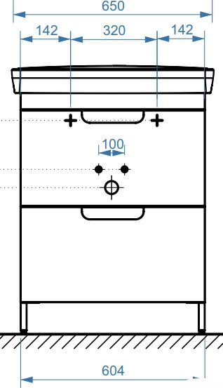 Изображение товара Тумба под умывальник Belux Мадейра Н 65-02 (1, белый глянцевый)