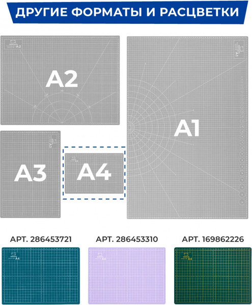 Изображение товара Коврик для резки Малевичъ 195327 (черный/серый)
