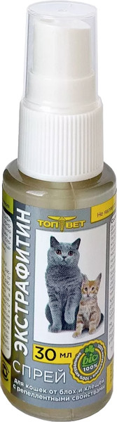 Изображение товара Спрей от блох ТОП-ВЕТ Экстрафитин для кошек (30мл)
