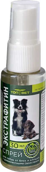 Изображение товара Спрей от блох ТОП-ВЕТ Экстрафитин для собак (30мл)