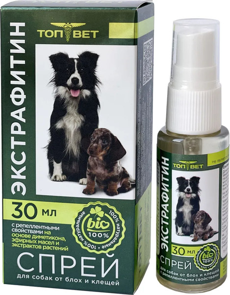 Изображение товара Спрей от блох ТОП-ВЕТ Экстрафитин для собак (30мл)