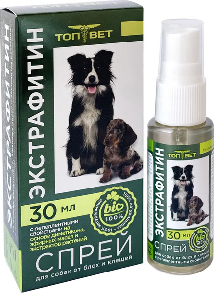 Изображение товара Спрей от блох ТОП-ВЕТ Экстрафитин для собак (30мл)