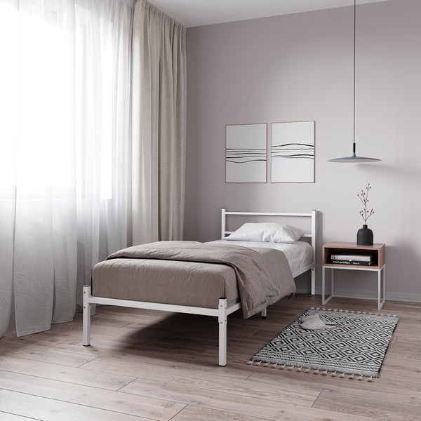 Изображение товара Двуспальная кровать Князев Мебель Калабрия 1 КЛ1.80.200.Б (белый муар)