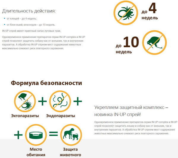 Изображение товара Спрей от блох IN-UP для собак средних и крупных пород (150мл)