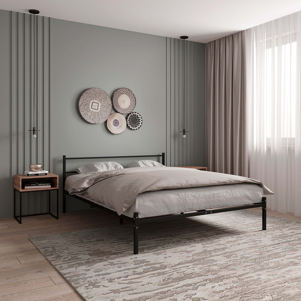 Изображение товара Двуспальная кровать Князев Мебель Калабрия 1 КЛ1.140.200.Ч (черный муар)