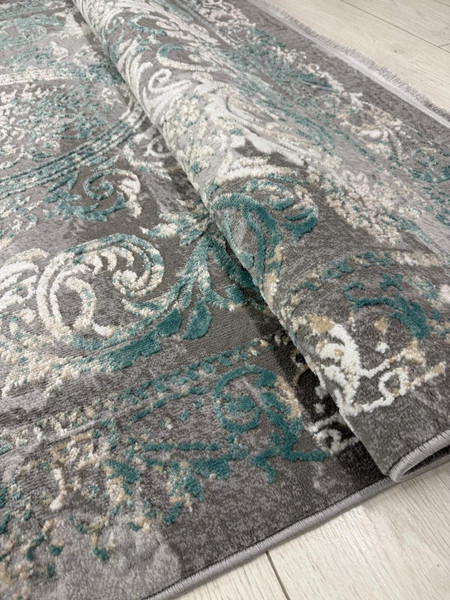 Изображение товара Ковер Radjab Carpet Афина Прямоугольник 9009A / 12813RK (3x4, Grey/Green)