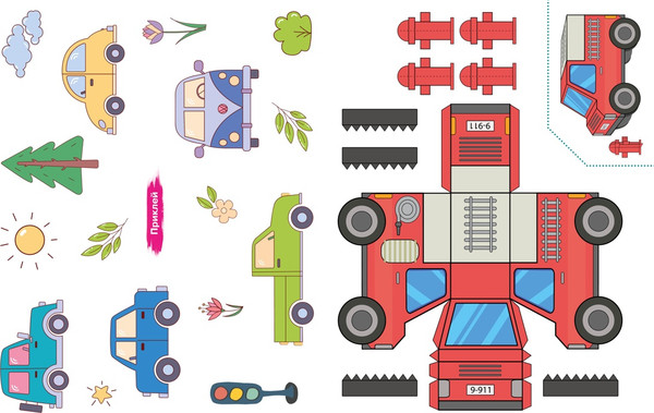 Изображение товара Развивающая книга Махаон Объемные игрушки из бумаги. Машины, мягкая обложка (Малецкая Кира)