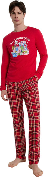 Изображение товара Комплект домашней одежды Mark Formelle 591023 (р.104-94-182/188, красный/красная клетка)