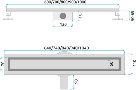 Изображение товара Трап для душа REA Neox Pro 900 Matt Gold / REA-G2704