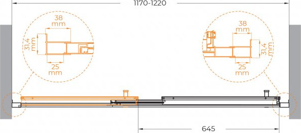 Изображение товара Душевая дверь Cezares MOLVENO-BF-3-120-C-Cr-IV