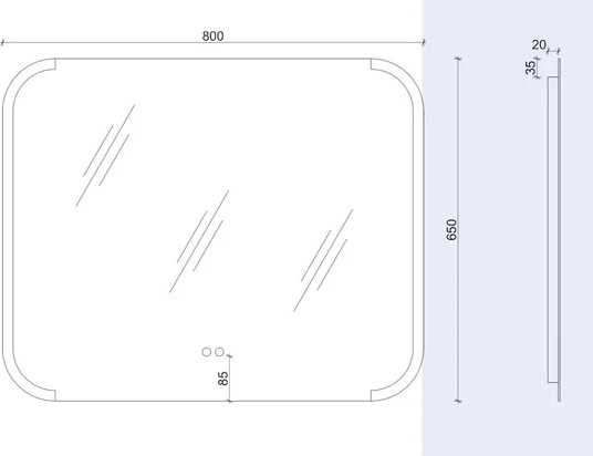 Изображение товара Зеркало Teymi Solli Luxor 800x650 / T20402