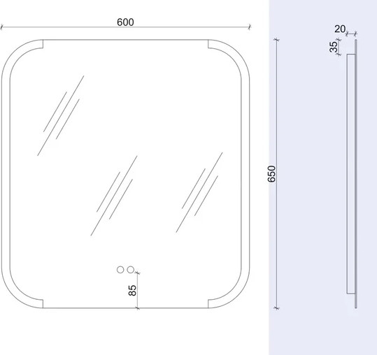 Изображение товара Зеркало Teymi Solli Luxor 600x650 / T20401