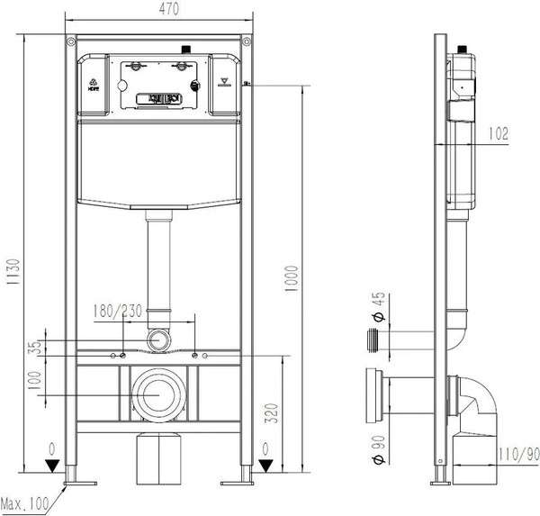 Изображение товара Инсталляция для унитаза Teymi Aina 55 / T70035