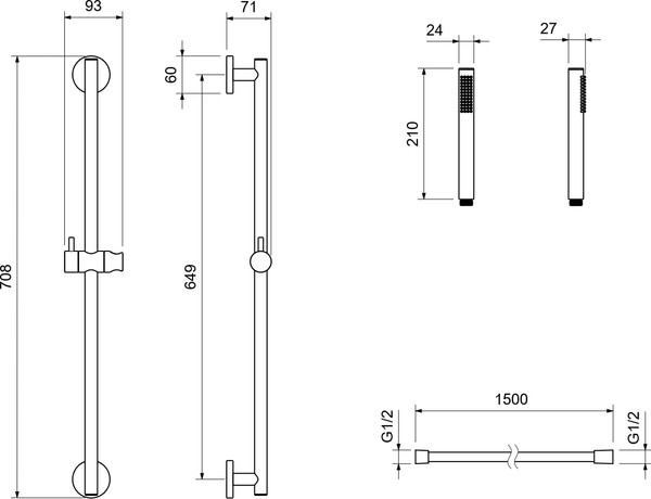 Изображение товара Душевой гарнитур Aquatek Европа AQ2012MB (черный матовый)