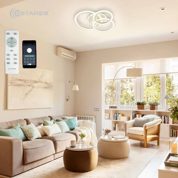 Изображение товара Люстра Estares Sonne 90W 4R-APP-590x525x110-WHITE/WHITE-220-IP20