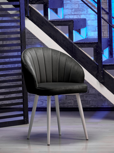 Изображение товара Стул Памир Зефир F90 (черный/белая опора, поворотный)