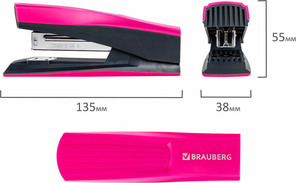 Изображение товара Степлер Brauberg №24/6 / 272740 (маджента/черный)