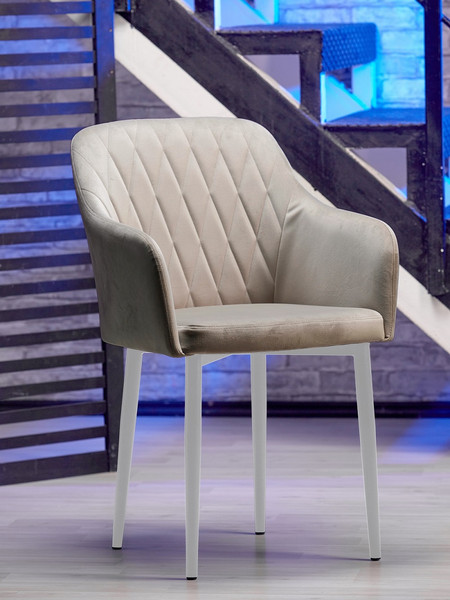 Изображение товара Стул Памир Марсель F08 (бежевый/белая опора, поворотный)