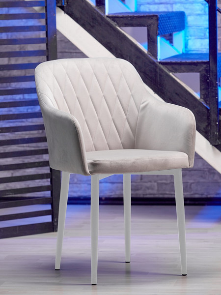 Изображение товара Стул Памир Марсель F81 (светло-серый/белая опора, поворотный)