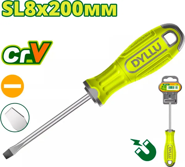Изображение товара Отвертка DYLLU SL8 200мм / DTSD1288