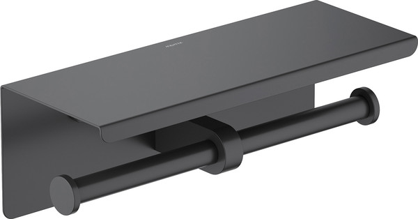 Изображение товара Держатель для туалетной бумаги Aquatek Оберон AQ4909MB (с полкой, черный матовый)