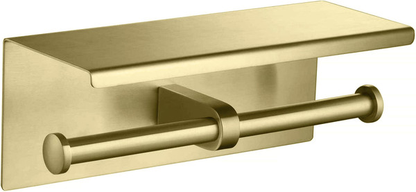 Изображение товара Держатель для туалетной бумаги Aquatek Оберон AQ4909BG (с полкой, золото)