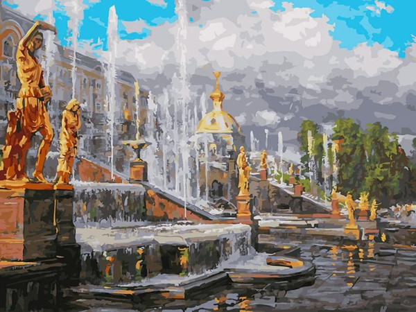 Изображение товара Картина по номерам БЕЛОСНЕЖКА Петергоф. Большой каскад Бенуа / 1187-AS