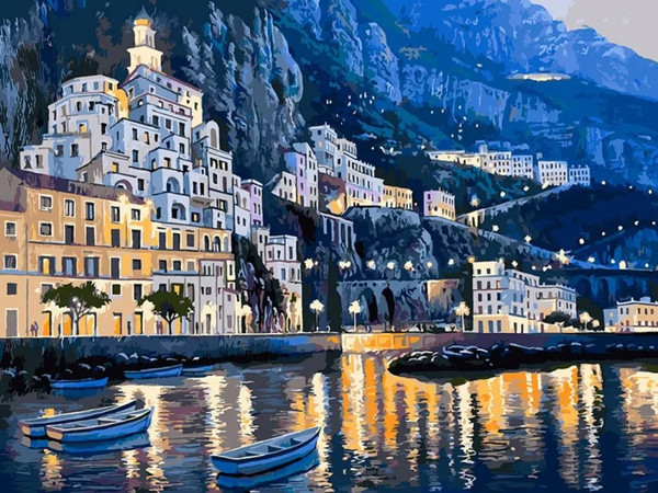 Изображение товара Картина по номерам БЕЛОСНЕЖКА Италия.Позитано / 1190-AS