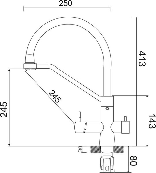 Изображение товара Смеситель РМС SUS127G-016F-015