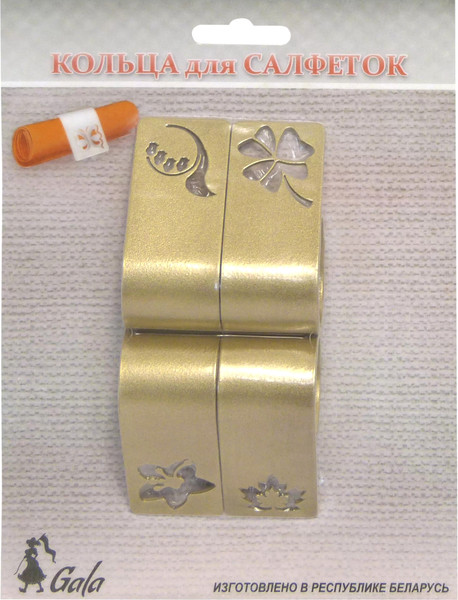 Изображение товара Набор колец для салфеток GALA KS006-GY (золотой)