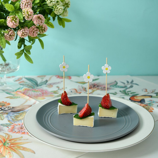 Изображение товара Набор шпажек для канапе Мультидом Ромашки VL80-588 (24шт)