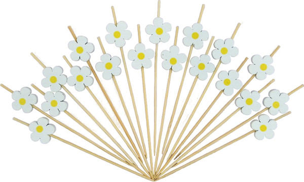 Изображение товара Набор шпажек для канапе Мультидом Ромашки VL80-588 (24шт)