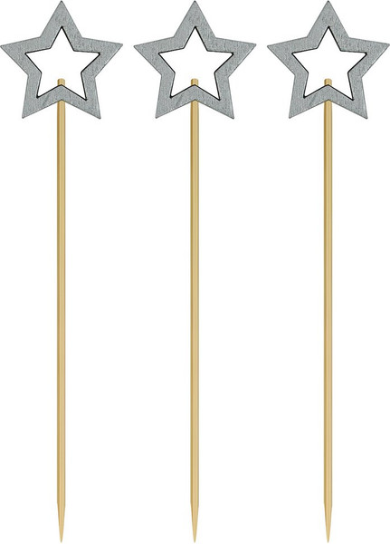 Изображение товара Набор шпажек для канапе Мультидом Звездочет VL80-593 (24шт, серебристый)