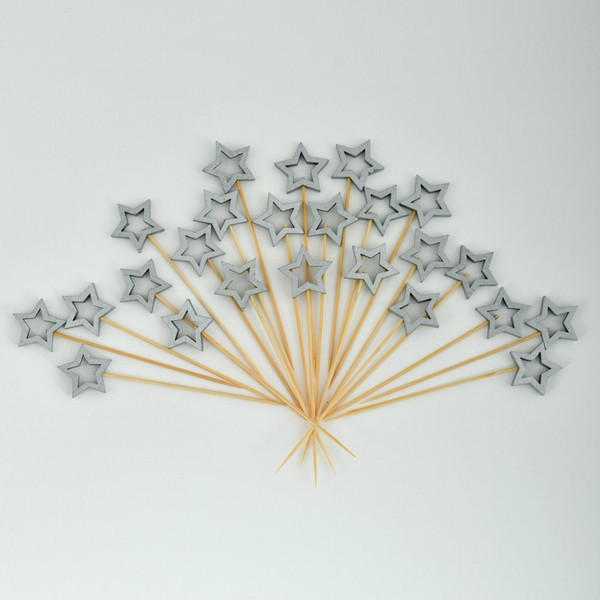 Изображение товара Набор шпажек для канапе Мультидом Звездочет VL80-593 (24шт, серебристый)