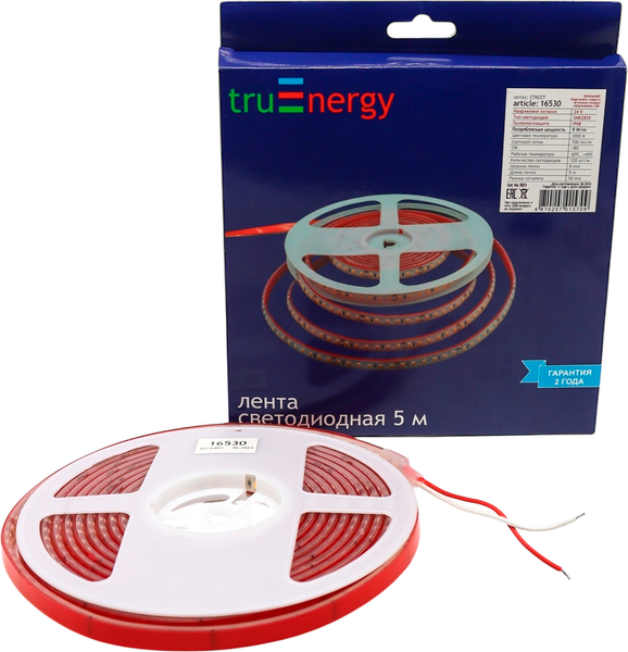 Изображение товара Светодиодная лента Truenergy 24V-120D 9W/m 3000K IP68 / 16530 (5м)