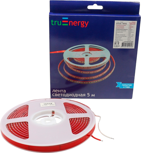 Изображение товара Светодиодная лента Truenergy 24V-120D 9W/m 6000K IP68 / 16532 (5м)