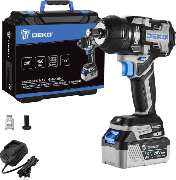 Изображение товара Аккумуляторный гайковерт Deko ZKIS20 Pro Max / 083-1089