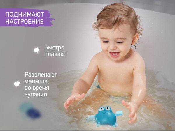 Изображение товара Набор игрушек для ванной ROXY-KIDS Черепаха, краб, птичка / RWIN-001