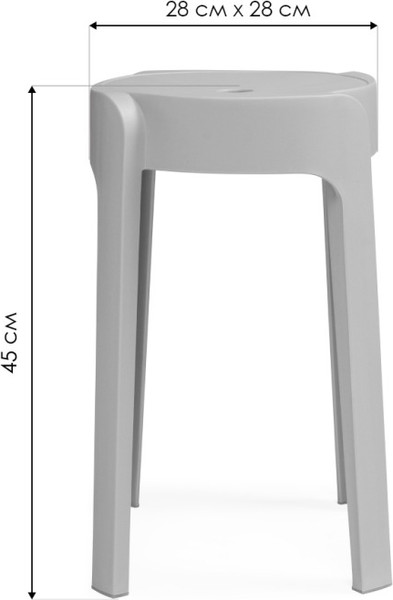 Изображение товара Табурет пластиковый Woodville Bovel (серый)