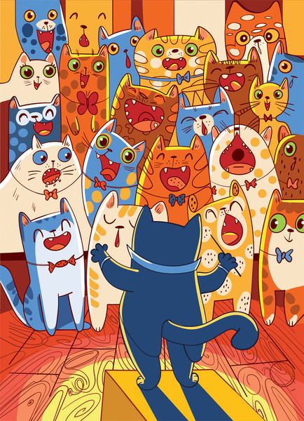 Изображение товара Пазл Три совы Кошачий хор / ПК120_54578 (120эл)