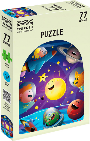 Изображение товара Пазл Три совы Космические приключения / ПК77_54617 (77эл)