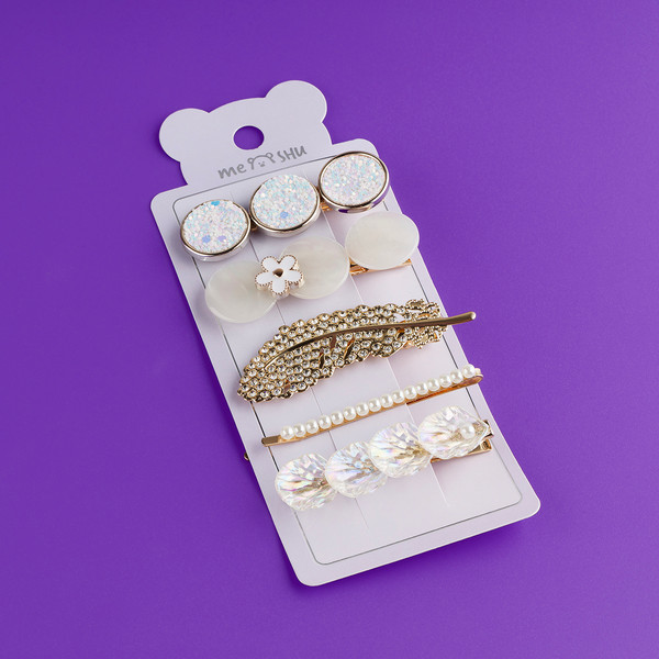 Изображение товара Набор заколок для волос Meshu MS_60653 (5шт, перламутровый)