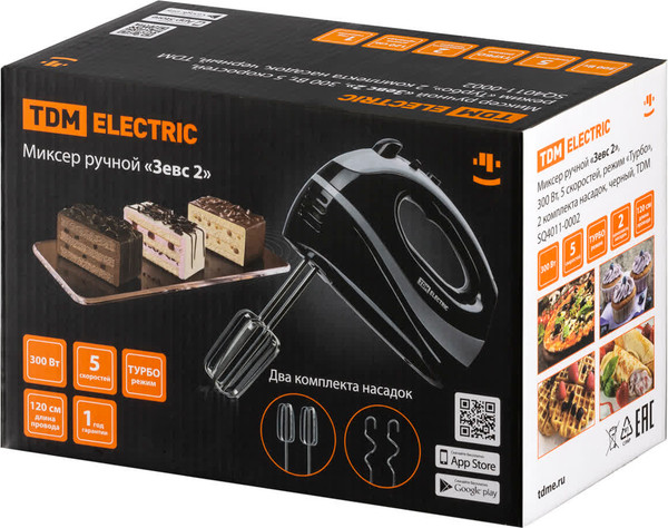 Изображение товара Миксер ручной TDM Зевс 2 / SQ4011-0002 (черный)