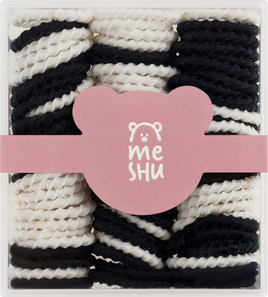 Изображение товара Набор резинок для волос Meshu MS_60604 (90шт, черный/белый)