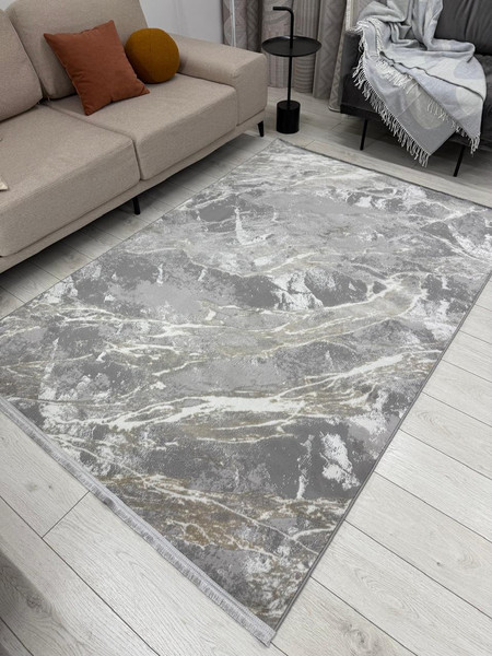 Изображение товара Ковер Radjab Carpet Афина Прямоугольник 9012A / 12881RK (3x5, Grey/Beige)